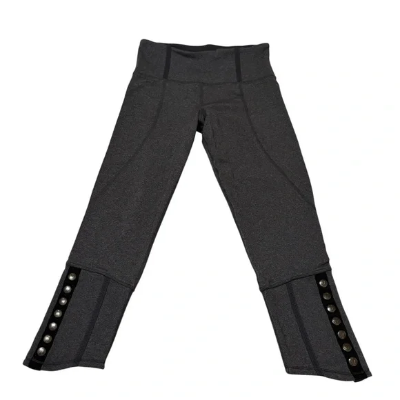 lululemon Snap Me Up Crop Side Button Athletic Leggings Size 4 Rare EUC - Picture 3 of 14